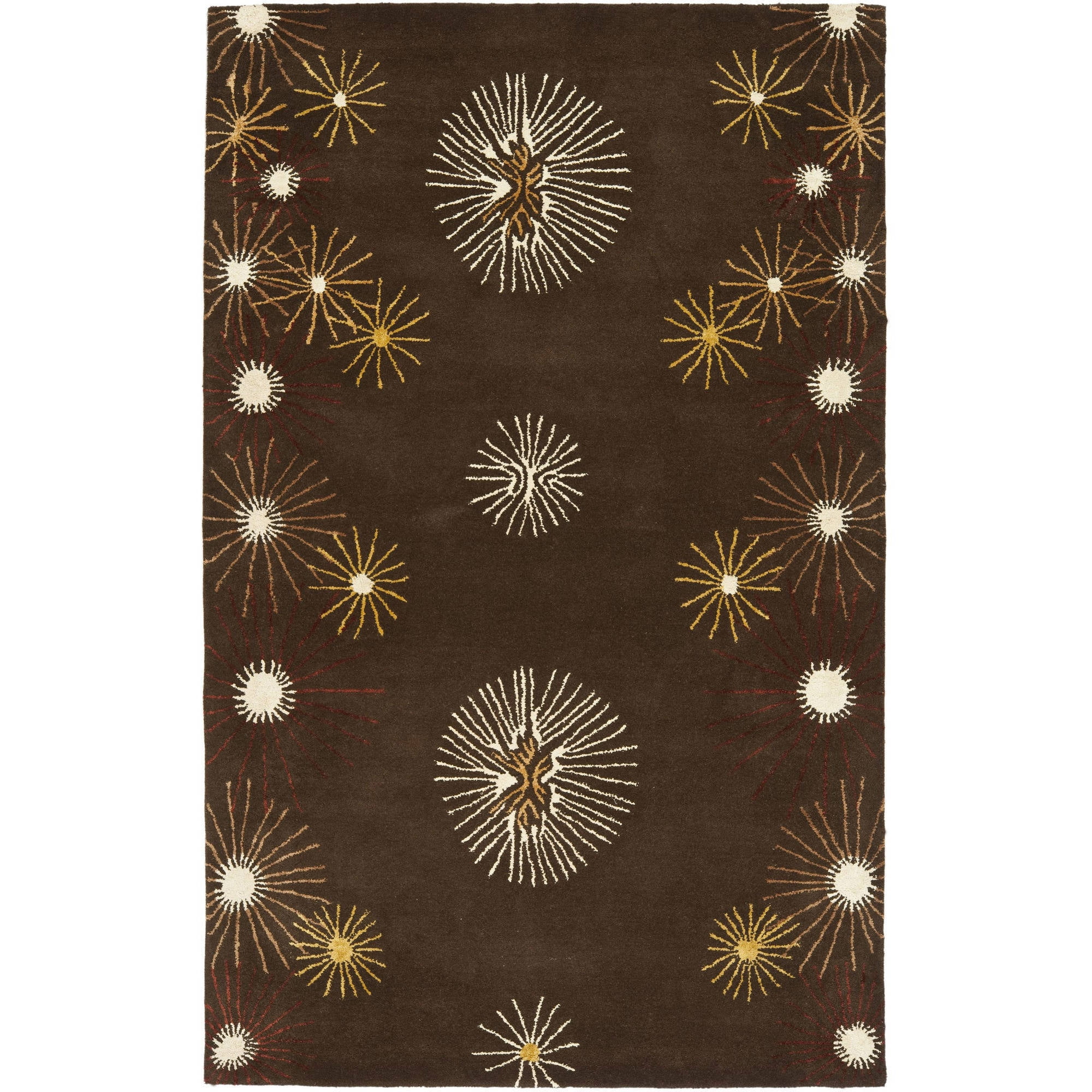 Soho 5' x 8' Brown Wool and Viscose Hand Tufted Rug