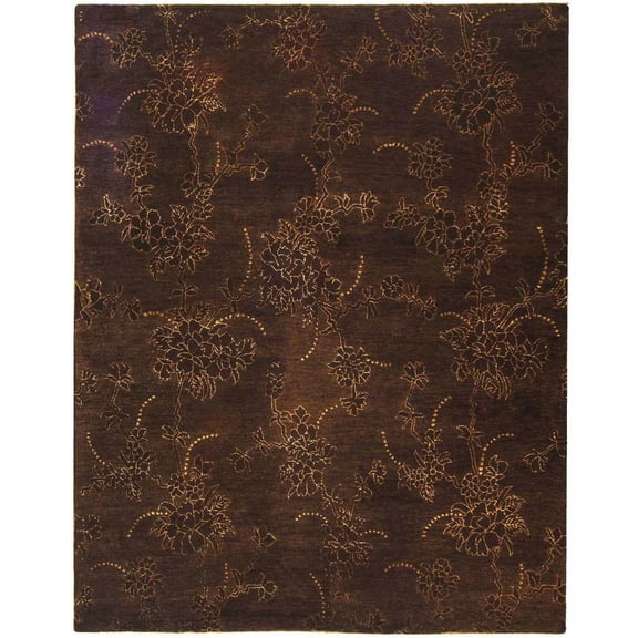 SAFAVIEH Soho Anabel Floral Wool Area Rug, Brown, 7'6" x 9'6"