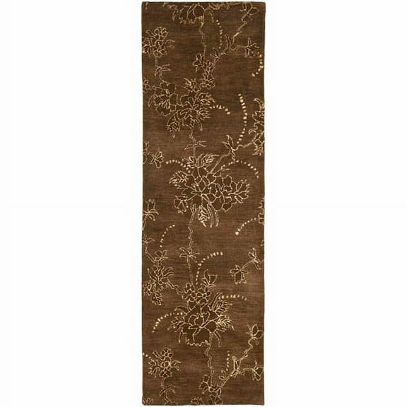 SAFAVIEH Soho Anabel Floral Wool Runner Rug, Brown, 2'6" x 10'
