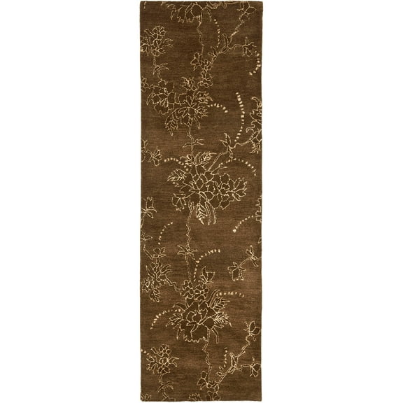 SAFAVIEH Soho Anabel Floral Wool Runner Rug, Brown, 2'6" x 8'