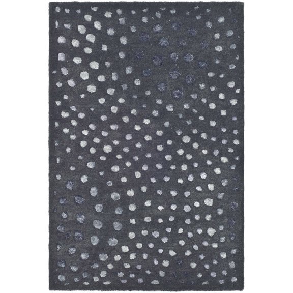 SAFAVIEH Soho Andrew Polka Dots Wool Area Rug, Dark Grey, 2'6" x 4'