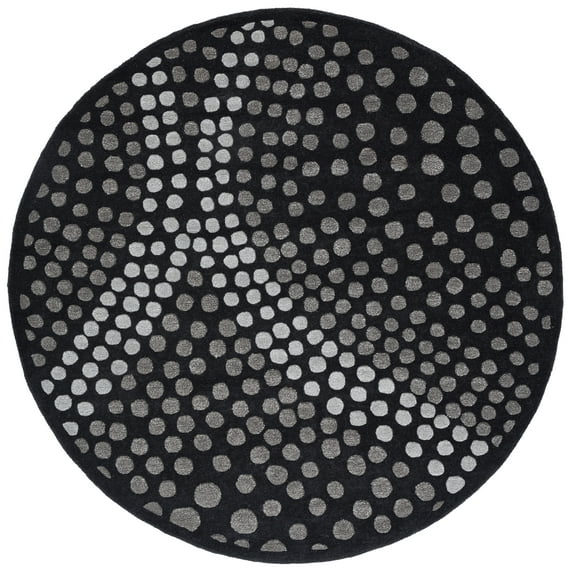 SAFAVIEH Soho Andrew Geometric Area Rug, Dark Grey, 6' x 6' Round