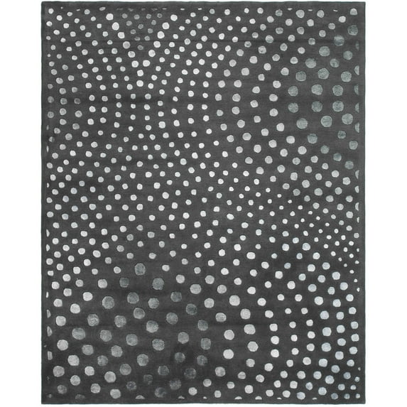 SAFAVIEH Soho Andrew Polka Dots Wool Area Rug, Dark Grey, 9' x 12'