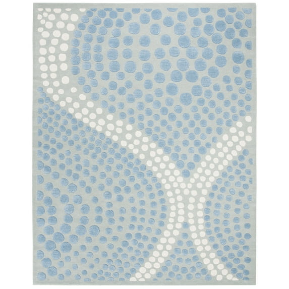 SAFAVIEH Soho Andrew Polka Dots Wool Area Rug, Light Blue, 2' x 3'