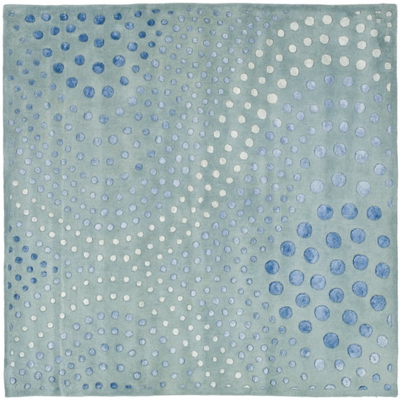 SAFAVIEH Soho Andrew Geometric Area Rug, Light Blue, 8' x 8' Square