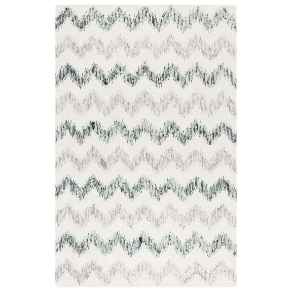 SAFAVIEH Soho Angela Zig-Zag Area Rug, Ivory/Gray, 8' x 10'