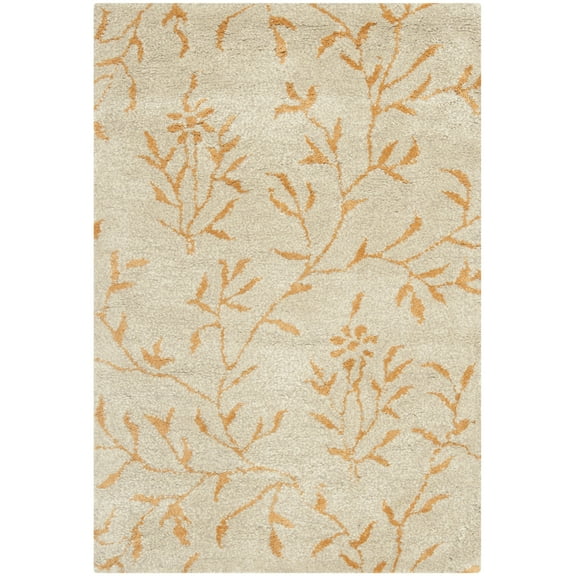 SAFAVIEH Soho Arthur Abstract Floral Wool Area Rug, Light Green/Rust, 2' x 3'
