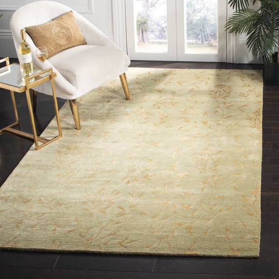 SAFAVIEH Soho Arthur Abstract Floral Wool Area Rug, Sage/Rust, 8'3" x 11'
