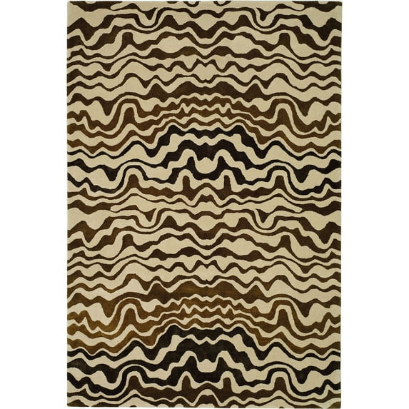 SAFAVIEH Soho Asa Geometric Wool Area Rug, Beige/Brown, 3'6" x 5'6"