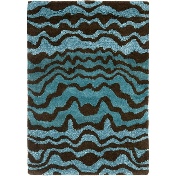 SAFAVIEH Soho Asa Geometric Wool Area Rug, Blue/Brown, 2' x 3'