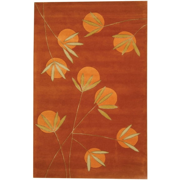 SAFAVIEH Soho Asher Floral Wool Area Rug, Rust, 8'3" x 11'