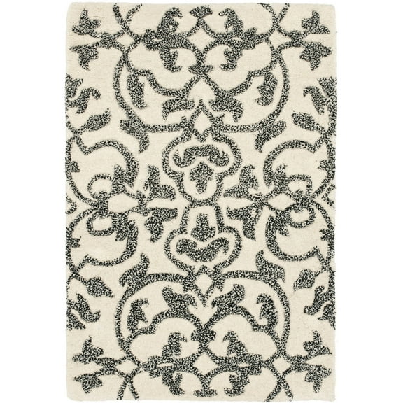 SAFAVIEH Soho Bedinn Floral Wool Area Rug, Ivory/Grey, 2' x 3'