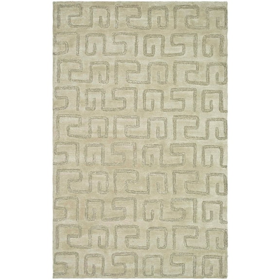 SAFAVIEH Soho Benson Geometric Wool Area Rug, Light Green, 5' x 8'
