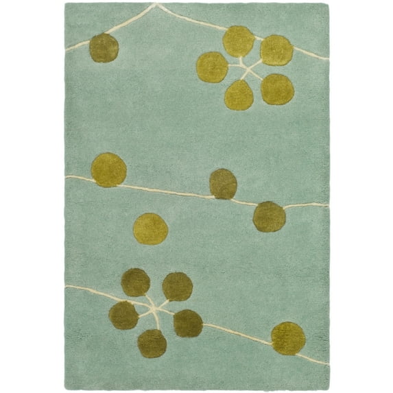 SAFAVIEH Soho Betsey Floral Wool Area Rug, Light Blue/Gold, 2' x 3'