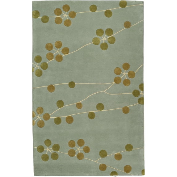 SAFAVIEH Soho Betsey Floral Wool Area Rug, Light Blue/Gold, 5' x 8'