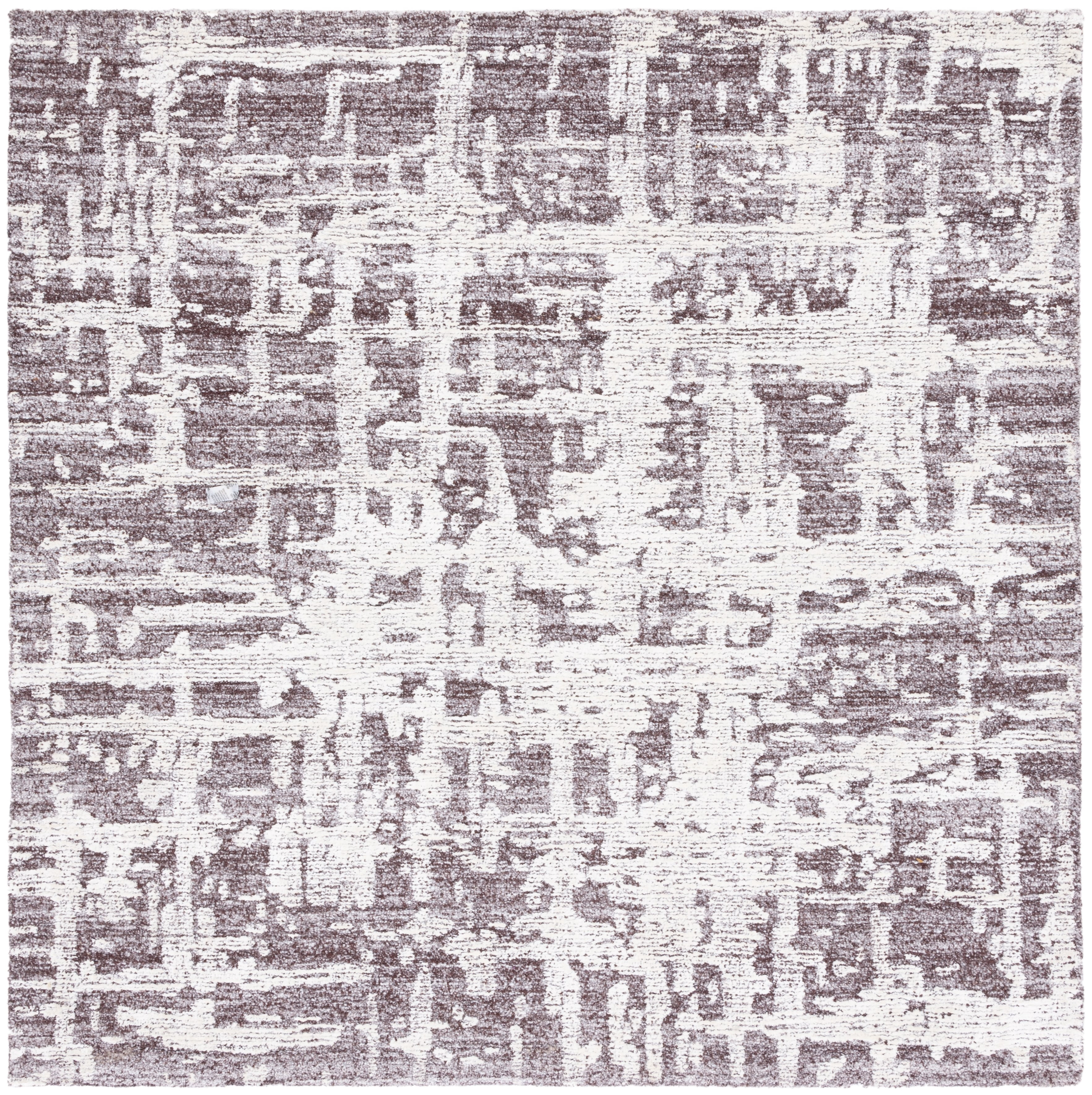 SAFAVIEH Soho Bianca Abstract Area Rug, Brown/Ivory, 6' x 6' Square