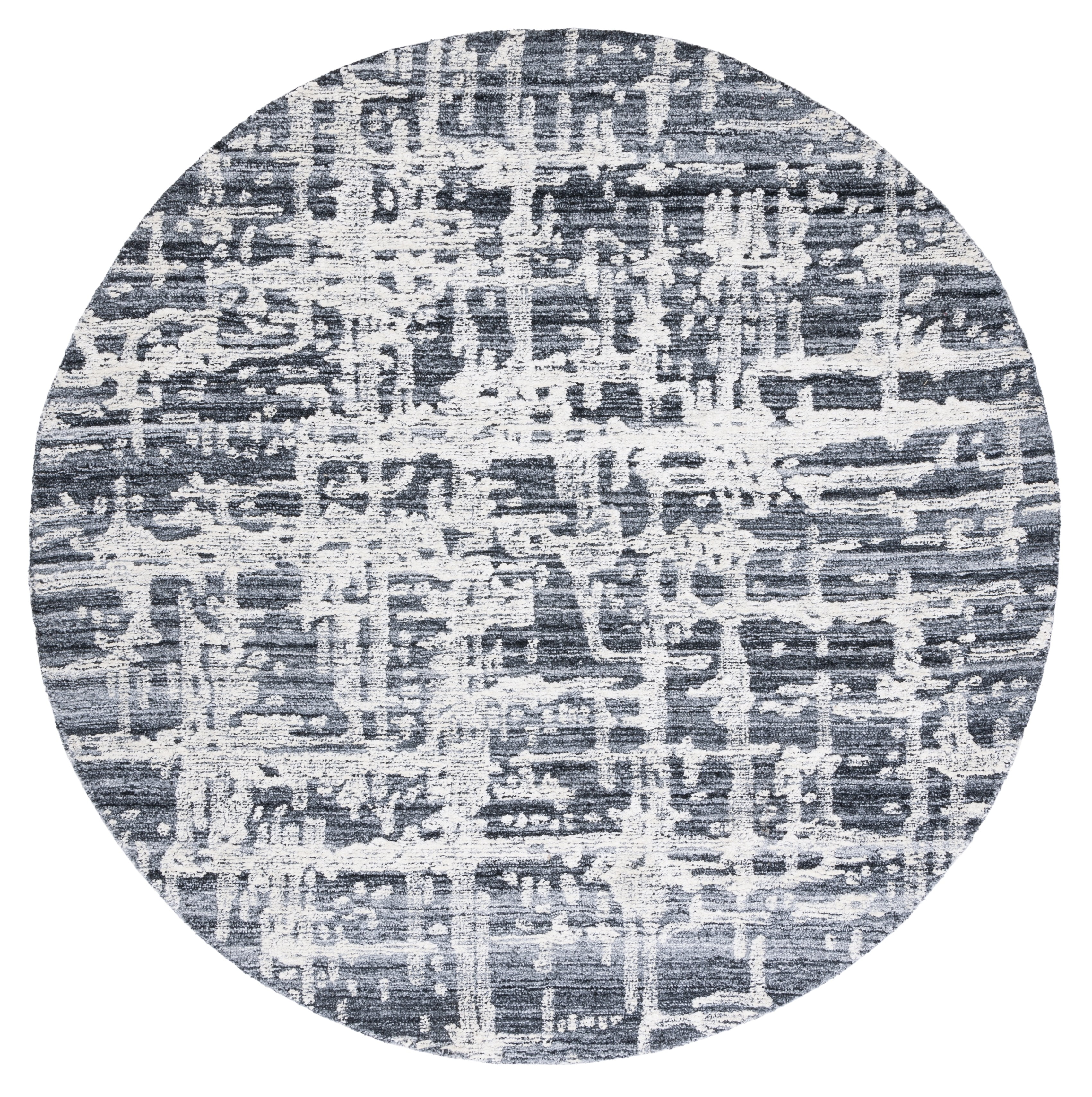 SAFAVIEH Soho Bianca Abstract Area Rug, Grey/Ivory, 6' x 6' Round