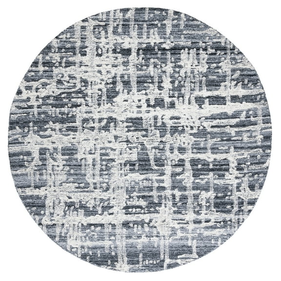 SAFAVIEH Soho Bianca Abstract Area Rug, Grey/Ivory, 6' x 6' Round