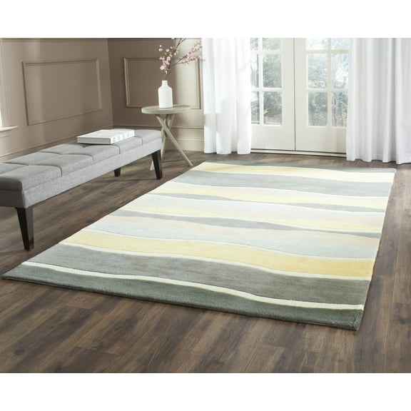 SAFAVIEH Soho Branislav Coastal Area Rug, Grey/Gold, 2' x 3'