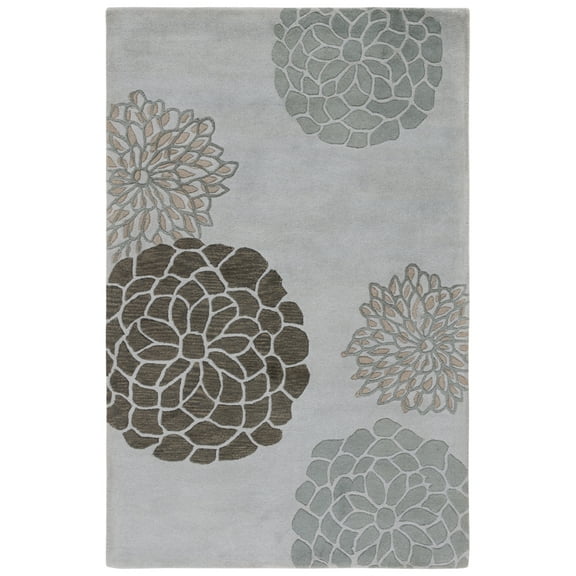 SAFAVIEH Soho Brisbane Floral Wool Area Rug, Light Grey, 2'3" x 4'
