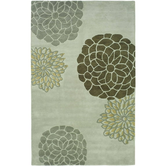 SAFAVIEH Soho Brisbane Floral Wool Area Rug, Light Grey, 8'3" x 11'