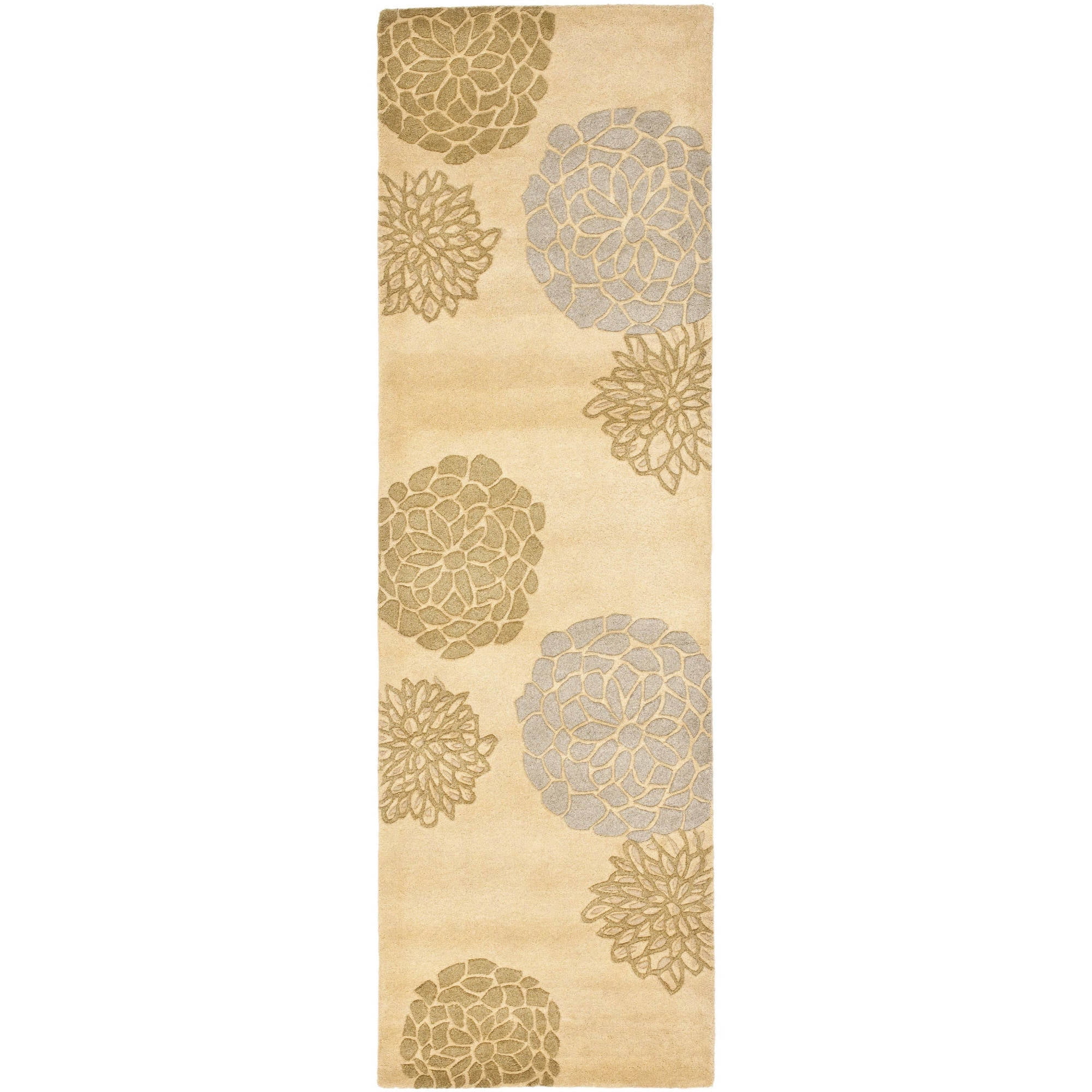 SAFAVIEH Soho Brisbane Floral Wool Runner Rug, Beige/Multi, 2'6" x 10'