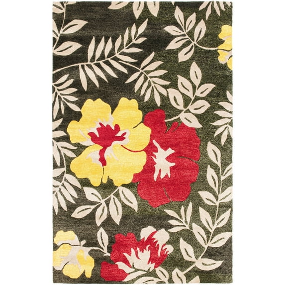 SAFAVIEH Soho Brooklyn Floral Wool Area Rug, Brown/Multi, 5' x 8'
