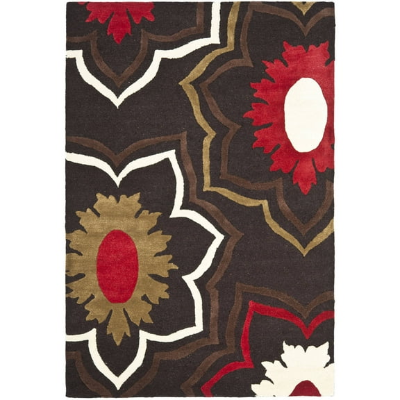 SAFAVIEH Soho Buckley Floral Wool Area Rug, Brown/Multi, 2' x 3'