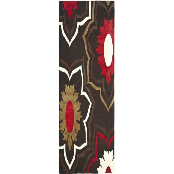 SAFAVIEH Soho Buckley Floral Wool Runner Rug, Brown/Multi, 2'6" x 6'
