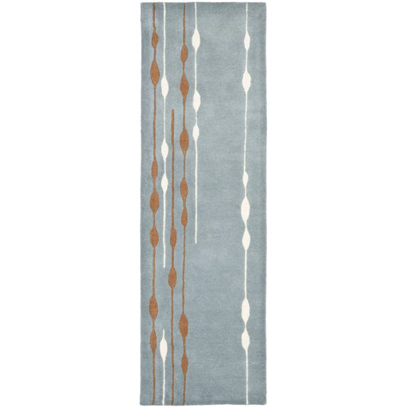 SAFAVIEH Soho Caleb Striped Wool Runner Rug, Blue/Multi, 2'6" x 8'