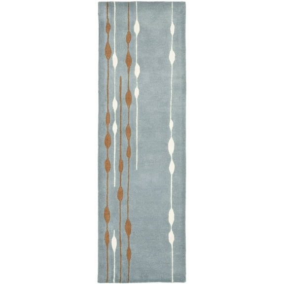SAFAVIEH Soho Caleb Striped Wool Runner Rug, Blue/Multi, 2'6" x 8'