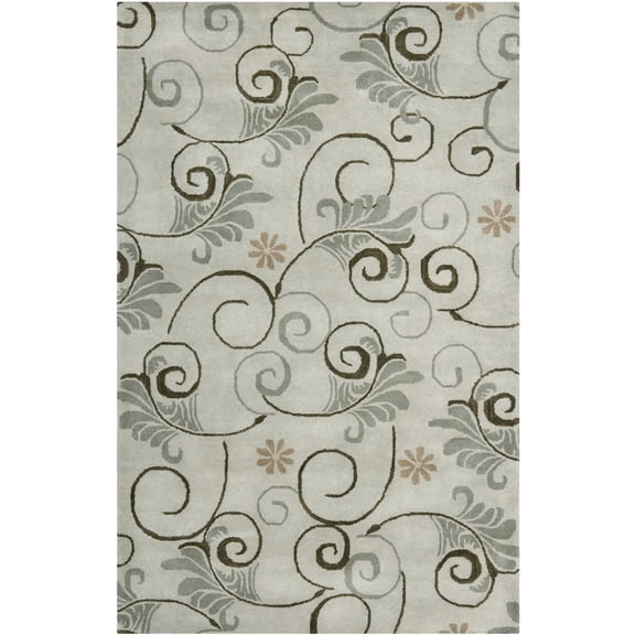 SAFAVIEH Soho Camillo Floral Wool Area Rug, Grey/Multi, 5' x 8'