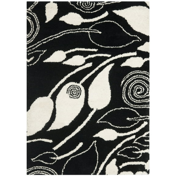 SAFAVIEH Soho Cantor Abstract Wool Area Rug, Black/Ivory, 2' x 3'