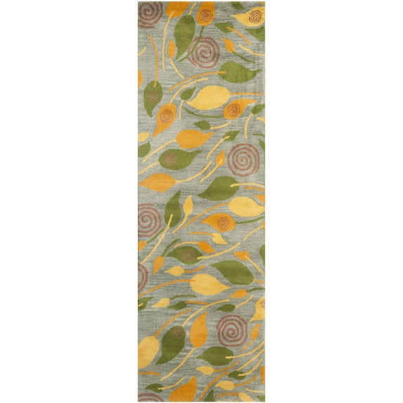 SAFAVIEH Soho Cantor Abstract Wool Runner Rug, Grey/Multi, 2'6" x 8'