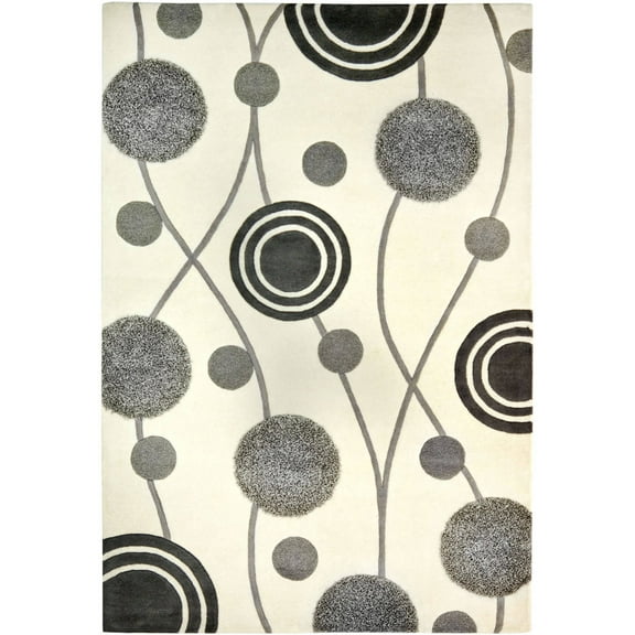 SAFAVIEH Soho Capri Abstract Wool Area Rug, Ivory/Grey, 3'6" x 5'6"