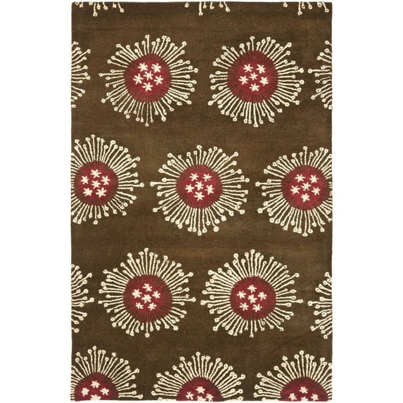 SAFAVIEH Soho Cedar Floral Wool Area Rug, Brown/Multi, 7'6" x 9'6"