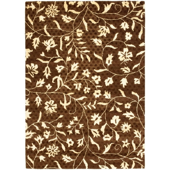 SAFAVIEH Soho Chase Floral Wool Area Rug, Brown/Ivory, 5' x 8'