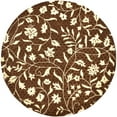 thumbnail image 1 of SAFAVIEH Soho Chase Floral Wool Area Rug, Brown/Ivory, 6' x 6' Round, 1 of 6