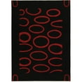 thumbnail image 1 of SAFAVIEH Soho Chason Geometric Wool Area Rug, Black/Red, 3'6" x 5'6", 1 of 8