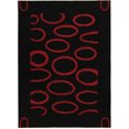 thumbnail image 1 of SAFAVIEH Soho Chason Geometric Wool Area Rug, Black/Red, 7'6" x 9'6", 1 of 8
