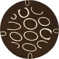 thumbnail image 1 of SAFAVIEH Soho Chason Geometric Wool Area Rug, Brown/Ivory, 6' x 6' Round, 1 of 8