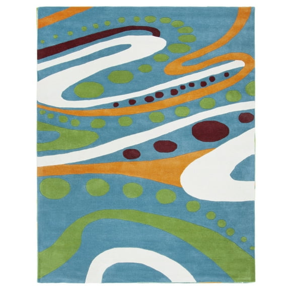 SAFAVIEH Soho Cheryl Abstract Wool Area Rug, Teal/Multi, 2' x 3'