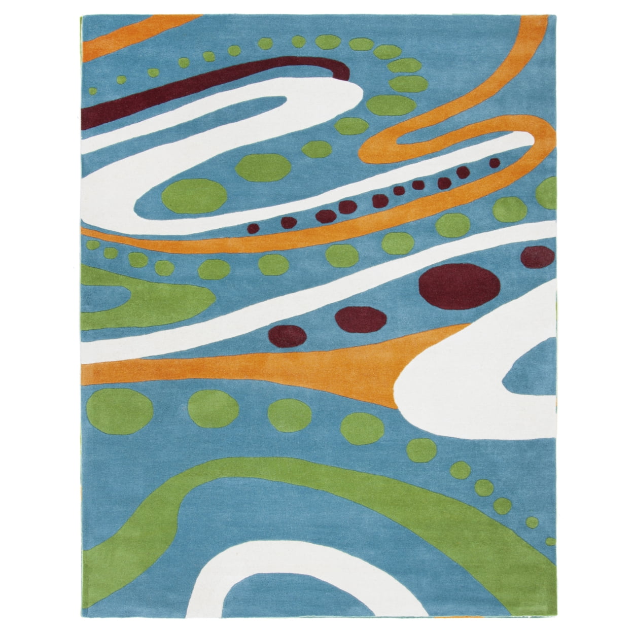 SAFAVIEH Soho Cheryl Abstract Wool Area Rug, Teal/Multi, 9' x 12 ...