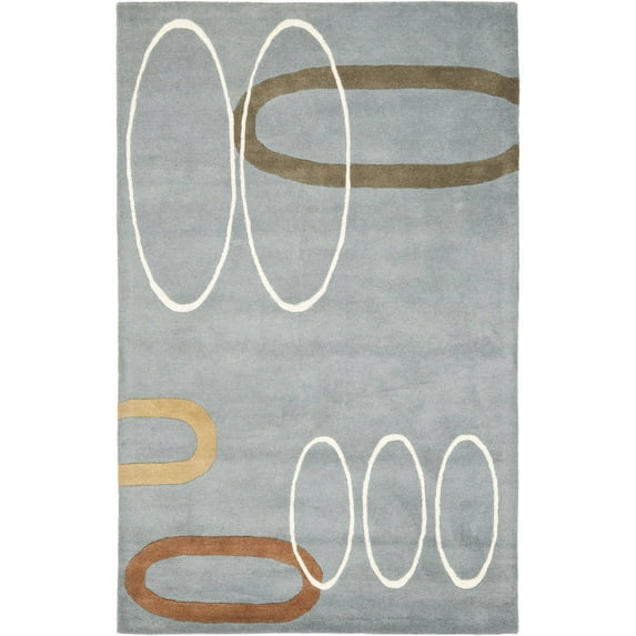 SAFAVIEH Soho Christy Abstract Wool Area Rug, Blue/Multi, 5' x 8'