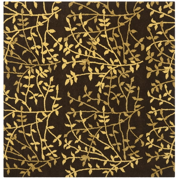 SAFAVIEH Soho Clara Geometric Area Rug, Brown/Multi, 6' x 6' Square