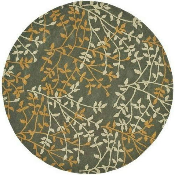 SAFAVIEH Soho Clara Floral Wool Area Rug, Grey/Multi, 6' x 6' Round