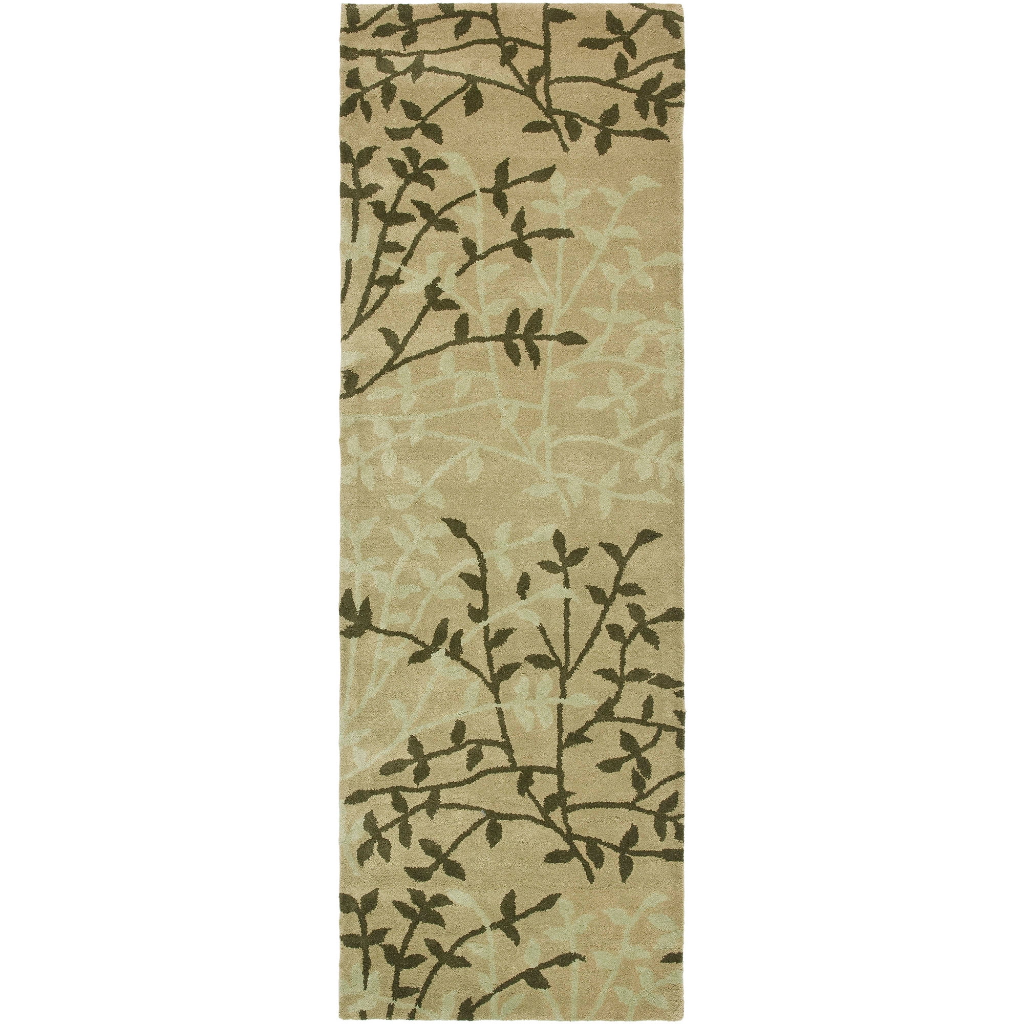 SAFAVIEH Soho Clara Floral Wool Runner Rug, Green/Multi, 2'6