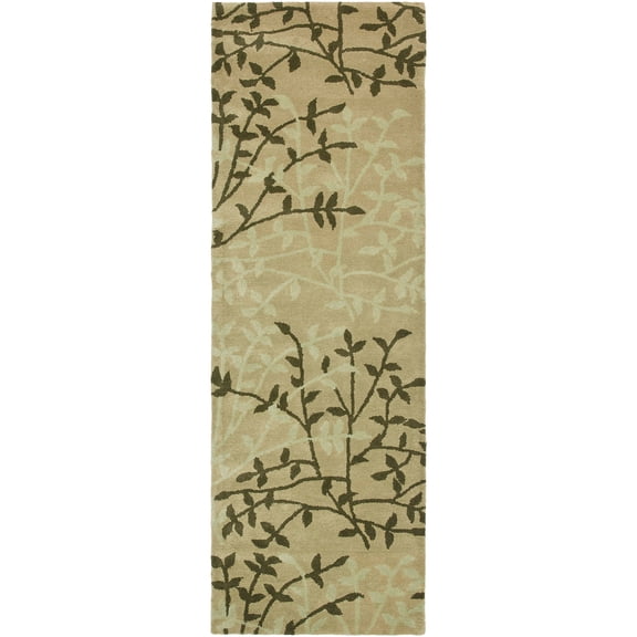 SAFAVIEH Soho Clara Floral Wool Runner Rug, Green/Multi, 2'6" x 8'