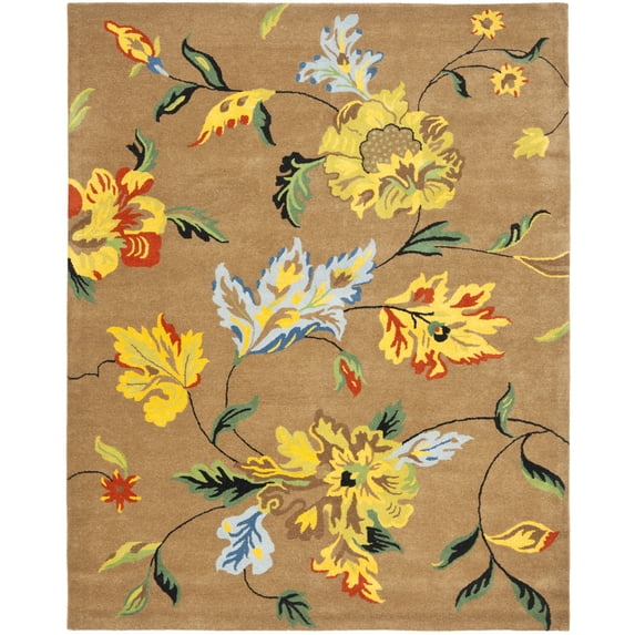SAFAVIEH Soho Colin Floral Wool Area Rug, Brown/Multi, 3'6" x 5'6"
