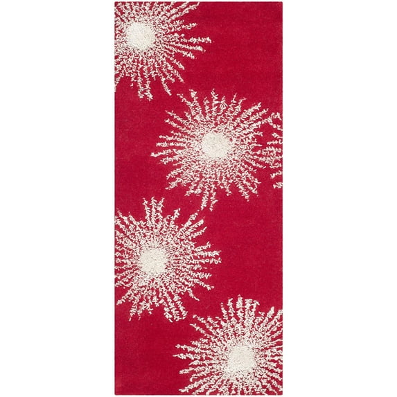 SAFAVIEH Soho Collection SOH712L Handmade Red / Ivory Rug